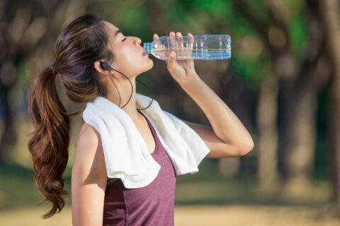 Women drinking water