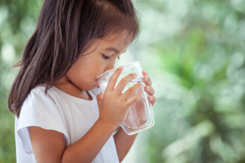 Girl drinking water